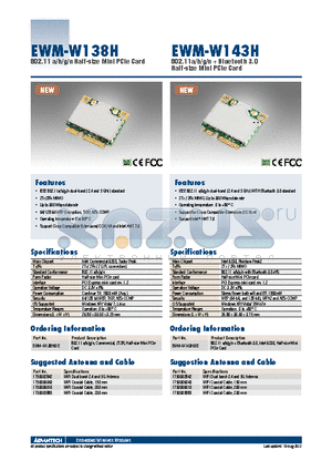 EWM-W138H01E datasheet - 802.11 a/b/g/n Half-size Mini PCIe Card