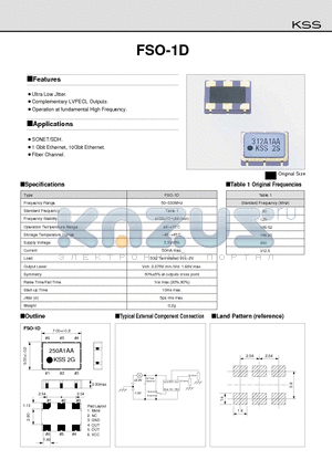 FSO-1D datasheet - Ultra Low Jitter.