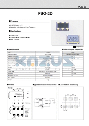 FSO-2D datasheet - C-MOS Output 3.3V.