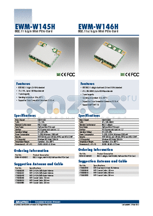 EWM-W146H01E datasheet - 802.11 b/g/n Mini PCIe Card