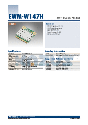 EWM-W147H01E datasheet - 802.11 b/g/n Mini PCIe Card