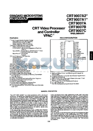 CRT9007A2 datasheet - CRT VIDDEO PROCESSOR AND CONTROLLER VPAC