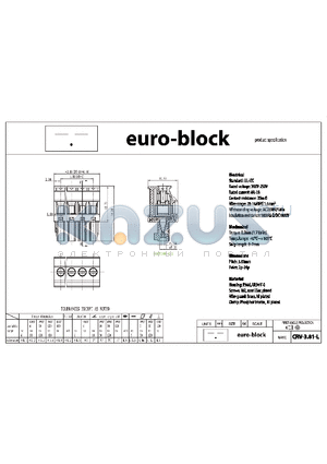 CRV-3.81-L datasheet - Standard : UL - IEC 300V - 250V 8A - 7A