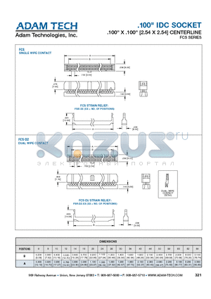 FSR-XX datasheet - .100 IDC SOCKET .100 X .100 [2.54 X 2.54] CENTERLINE