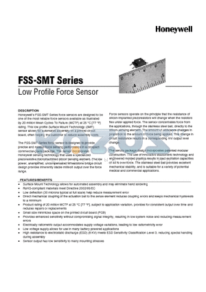 FSS-SMT datasheet - Low Profile Force Sensor