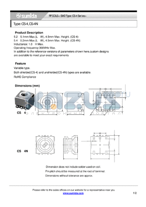 CS-4 datasheet - RF COILS < SMD Type: CS-4 Series>