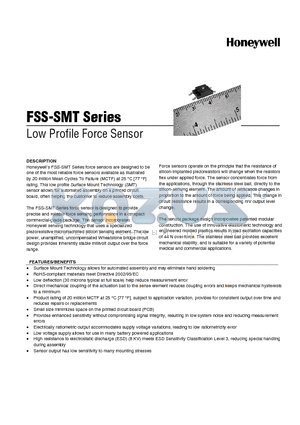 FSS1500NGR datasheet - Low Profile Force Sensor