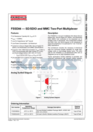 FSSD06UMX_12 datasheet - SD/SDIO and MMC Two-Port Multiplexer