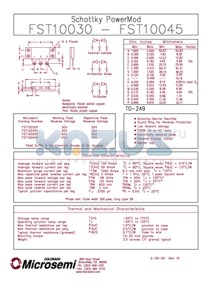 FST10035 datasheet - Schottky PowerMod