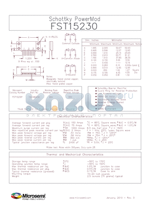 FST15230 datasheet - Schottky PowerMod