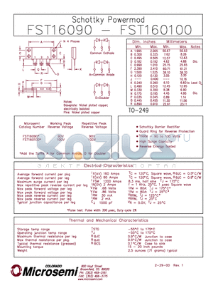 FST160100 datasheet - Schottky PowerMod
