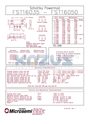 FST16035 datasheet - Schottky PowerMod