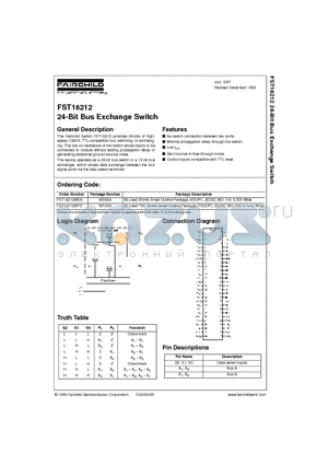 FST16212 datasheet - 24-Bit Bus Exchange Switch