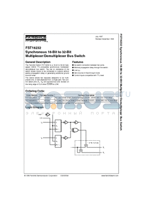 FST16232MEA datasheet - Synchronous 16-Bit to 32-Bit Multiplexer/Demultiplexer Bus Switch