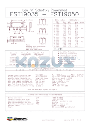 FST19040 datasheet - Low Vf Schottky Powermod