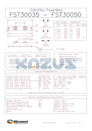 FST30050 datasheet - Schottky PowerMod