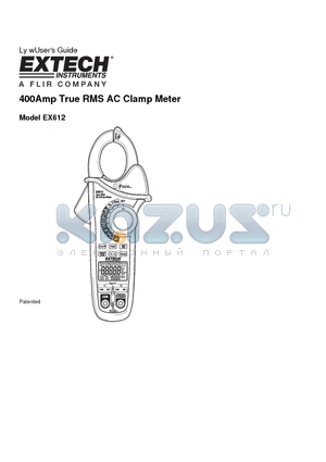 EX612 datasheet - 400Amp True RMS AC Clamp Meter