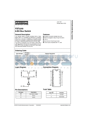 FST3245MTC datasheet - 8-Bit Bus Switch