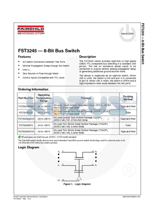 FST3245MTC datasheet - 8-Bit Bus Switch