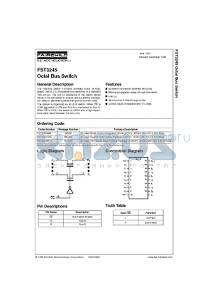 FST3245QSC datasheet - Octal Bus Switch