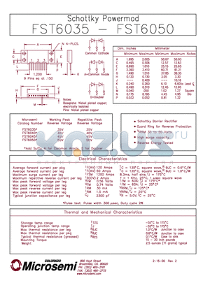 FST6035 datasheet - Schottky PowerMod