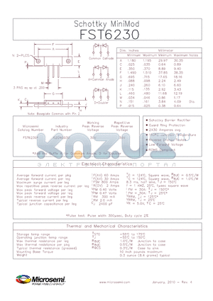FST6230 datasheet - Schottky MiniMod