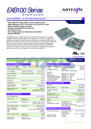 EXB100-48S3V3 datasheet - 54-100W DC/DC Isolated Converters