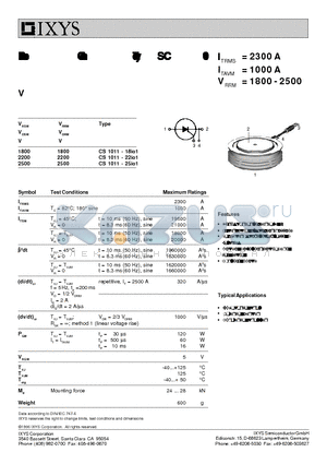 CS1011-25IO1 datasheet - Phase Control Thyristors