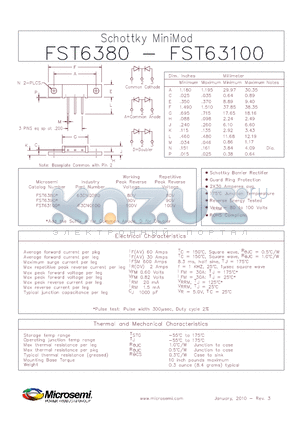 FST6380 datasheet - Schottky MiniMod