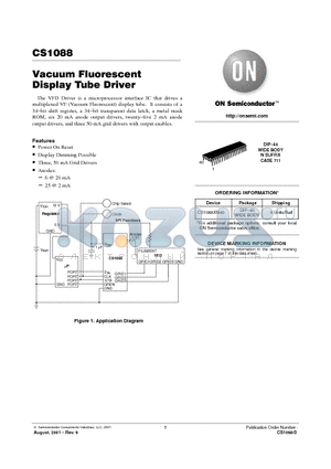 CS1088 datasheet - Vacuum Fluorescent Display Tube Driver