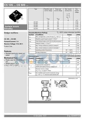 CS10S_06 datasheet - Bridge rectifiers