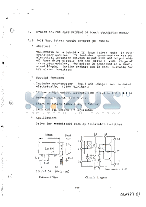 EXB356 datasheet - HYBRID ICS FOR BASE DRIVING OF POWER TRANSISTOR MODULE