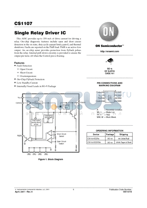CS1107EDF8 datasheet - Single Relay Driver IC