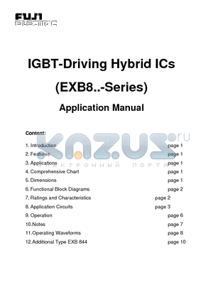 EXB851 datasheet - IGBT-Driving Hybrid ICs