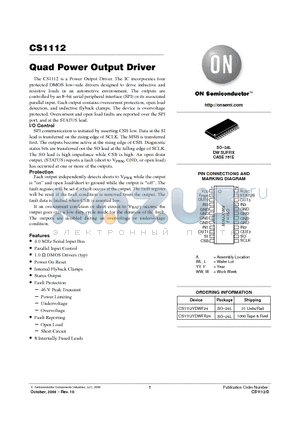 CS1112YDWF24 datasheet - Quad Power Output Driver