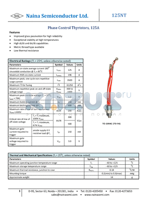 CS112-16IO8 datasheet - Phase Control Thyristors, 125A