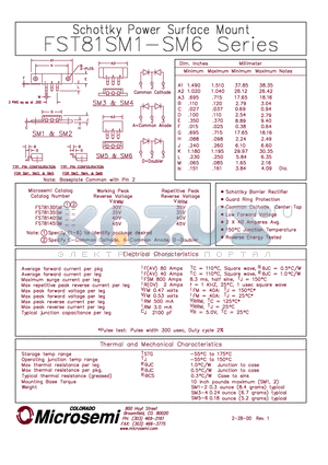 FST8135SM datasheet - Schottky Power Surface Mount