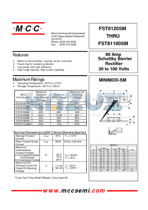 FST8145SM datasheet - 80 Amp Rectifier 20 to 100 Volts Schottky Barrier