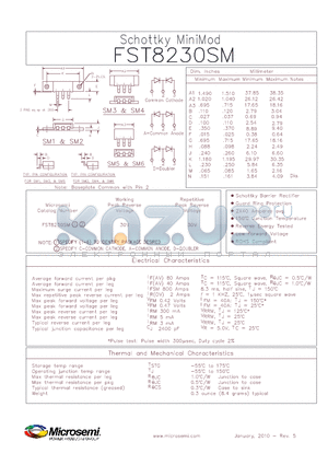 FST8230SM3 datasheet - Schottky MiniMod