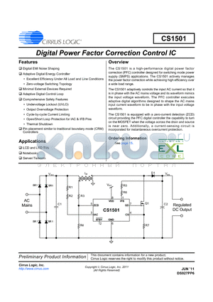 CS1501 datasheet - Digital Power Factor Correction Control IC