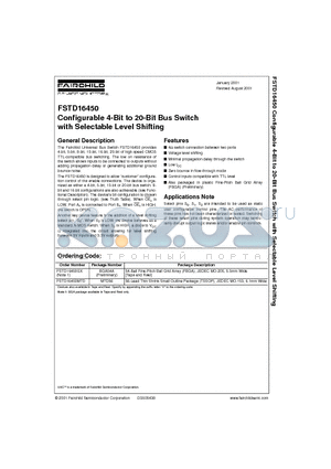 FSTD16450GX datasheet - Configurable 4-Bit to 20-Bit Bus Switch with Selectable Level Shifting