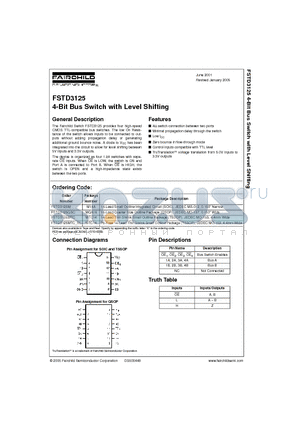 FSTD3125M datasheet - 4-Bit Bus Switch with Level Shifting