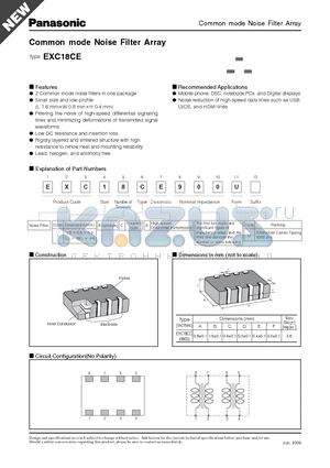 EXC18CE900U datasheet - Common mode Noise Filter Array