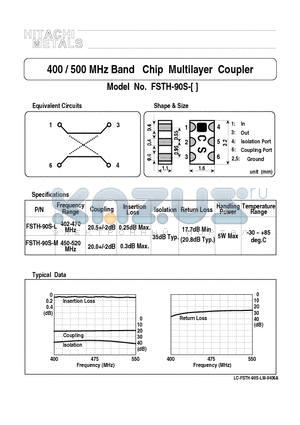 FSTH-90S-L datasheet - 400 / 500 MHz Band Chip Multilayer Coupler