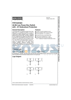 FSTU32X384_06 datasheet - 20-Bit Low Power Bus Switch with −2V Undershoot Protection