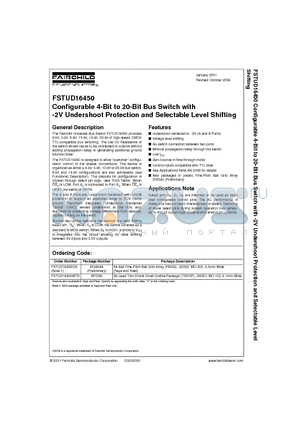 FSTUD16450GX datasheet - Configurable 4-Bit to 20-Bit Bus Switch with -2V Undershoot Protection and Selectable Level Shifting