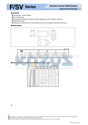 FSVJ0E476M datasheet - F/SV Series