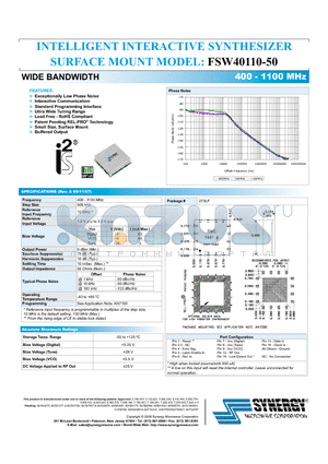 FSW40110-50 datasheet - INTELLIGENT INTERACTIVE SYNTHESIZER