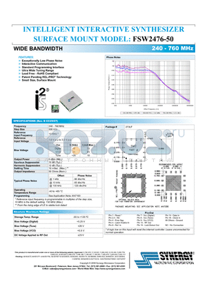 FSW2476-50 datasheet - INTELLIGENT INTERACTIVE SYNTHESIZER