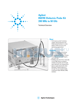 85070E datasheet - Dielectric Probe Kit 200 MHz to 50 GHz